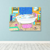 Funny cat in bad Cat 665 Canvas Afdruk (Insitu (Houten vloer))