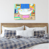 Funny cat in bad Cat 665 Canvas Afdruk (Insitu (Slaapkamer))