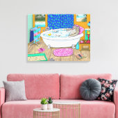 Funny cat in bad Cat 665 Canvas Afdruk (Insitu (Woonkamer))