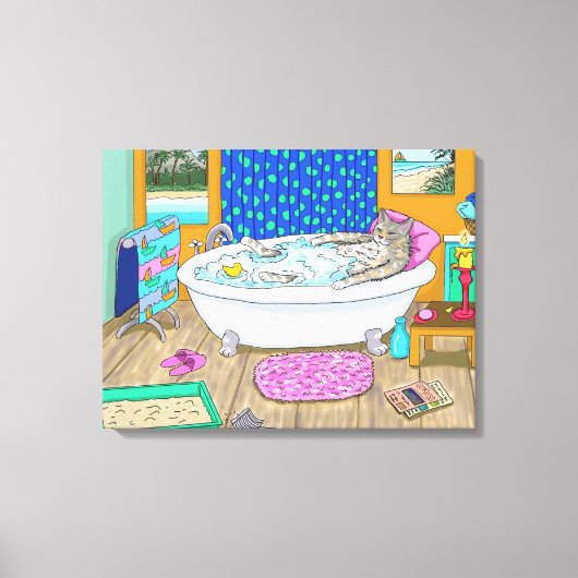 Funny cat in bad Cat 665 Canvas Afdruk (Voorkant)