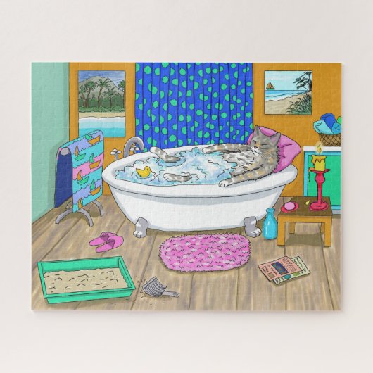 Funny cat in bad Cat 665 Legpuzzel (Horizontaal)