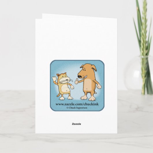 Funny Cat in Coffee Birthday Kaart (Achterkant)