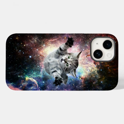 Funny cat in de ruimte Case-Mate iPhone case (Achterkant (horizontaal))