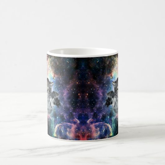 Funny cat in de ruimte koffiemok (Center)