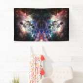 Funny cat in de ruimte spandoek (Insitu)