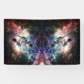 Funny cat in de ruimte spandoek (Horizontaal)