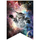 Funny cat in de ruimte vlaggetjes (Tweede vlag)