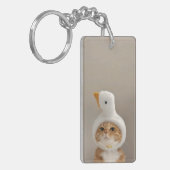 Funny Cat in Duck Pet Sleutelhanger – Leuke dieren (Voorkant Links)