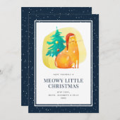 Funny Cat In Een Pet Kerst Kaart (Voorkant / Achterkant)
