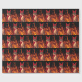 Funny Cat in Halloween Devil Costume Cadeaupapier (Vlak)