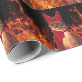 Funny Cat in Halloween Devil Costume Cadeaupapier (Rol Hoek)