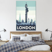 Funny cat in London Canvas Afdruk (Insitu (Slaapkamer))