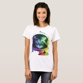 Funny Cat in Space T-Shirt (Voorkant volledig)
