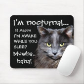 Funny Cat is Nocturnal Evil Laugh Muismat (Met muis)