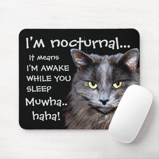 Funny Cat is Nocturnal Evil Laugh Muismat (Met muis)
