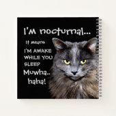 Funny Cat is Nocturnal Evil Laugh  Notitieboek (Achterkant)