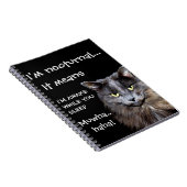 Funny Cat is Nocturnal Evil Laugh Notitieboek (Rechterzijde)