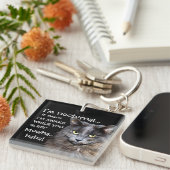 Funny Cat is Nocturnal Evil Laugh Sleutelhanger (Voorkant Rechts)