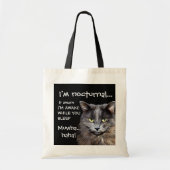 Funny Cat is Nocturnal Evil Laugh Tote Bag (Voorkant)