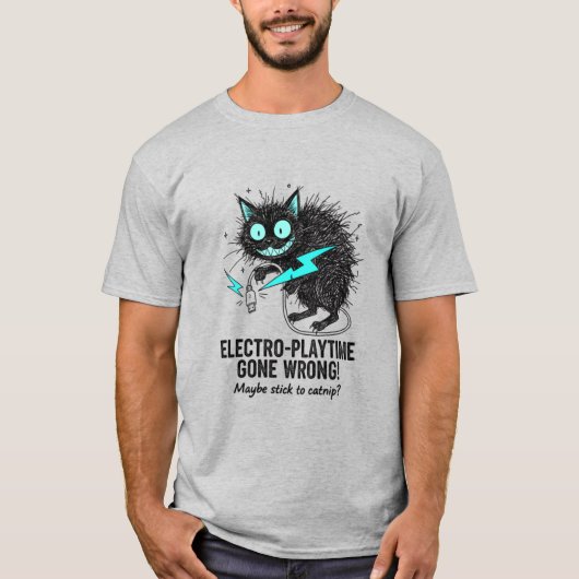 Funny Cat Its Fine Im Fine Electro Playtime Graphi T-shirt (Voorkant)