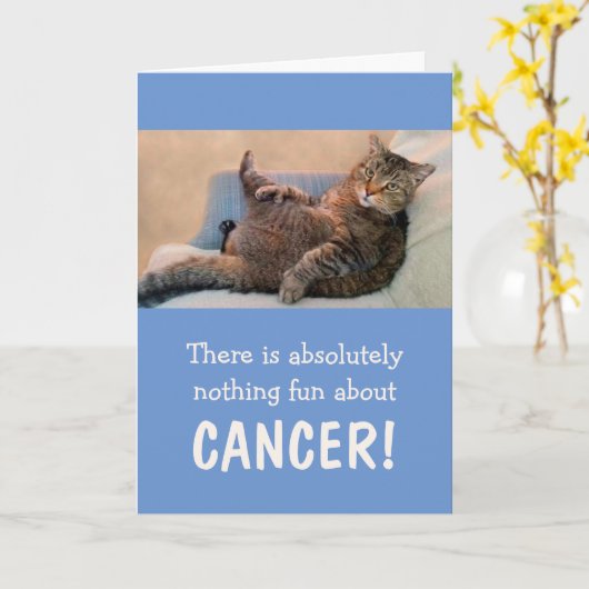 Funny Cat Joke Cancer Support Kaart (Gele Bloem)