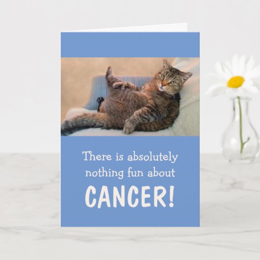 Funny Cat Joke Cancer Support Kaart (Kleine Plant)