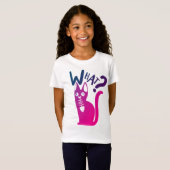 Funny Cat Joke Minimal Pink Red Gradient Cartoon T-shirt (Voorkant volledig)