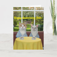 Funny Cat Jubileum Kaart voor echtgenote