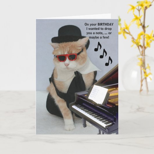  Funny Cat Kaart (Gele Bloem)