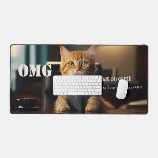 Funny Cat Kantoor Bureaumat (Keyboard & Muis)