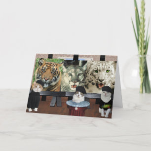 Funny Cat/Katten Artiesten Aanmoediging Kaart