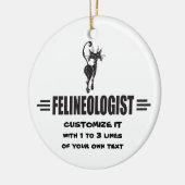Funny Cat Keramisch Ornament (Links)