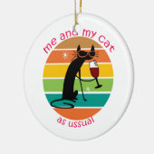 Funny Cat Keramisch Ornament (Links)