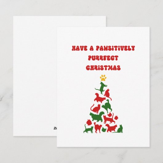 Funny Cat kerstboom Feestdagenkaart (Voorkant / Achterkant)