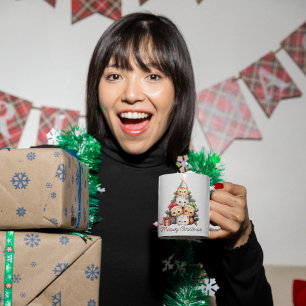 Funny Cat kerstboom Koffiemok