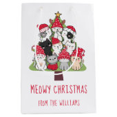 Funny Cat kerstboom Medium Cadeauzakje (Voorkant)