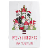 Funny Cat kerstboom Medium Cadeauzakje (Achterkant)