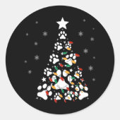Funny Cat kerstboom Ronde Sticker (Voorkant)