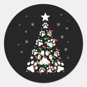 Funny Cat kerstboom Ronde Sticker