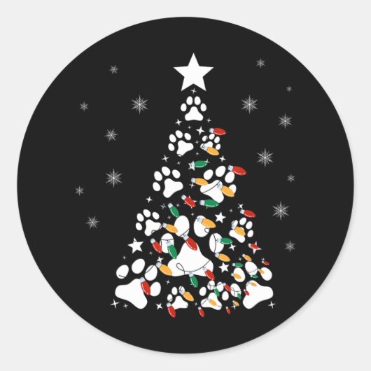 Funny Cat kerstboom Ronde Sticker (Voorkant)