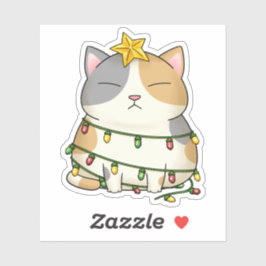 Funny Cat kerstboom Sticker