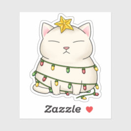 Funny Cat kerstboom Sticker