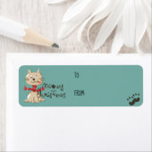 Funny Cat kerstcadekaartje Etiket (Insitu)