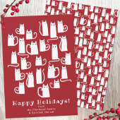 Funny Cat Kerstfeestay Card Feestdagenkaart