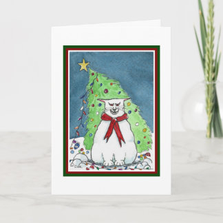 Funny Cat-kerstkaart Feestdagen Kaart