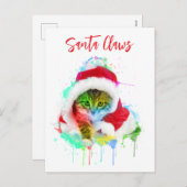 Funny Cat-kerstkaart Feestdagenkaart (Voorkant / Achterkant)