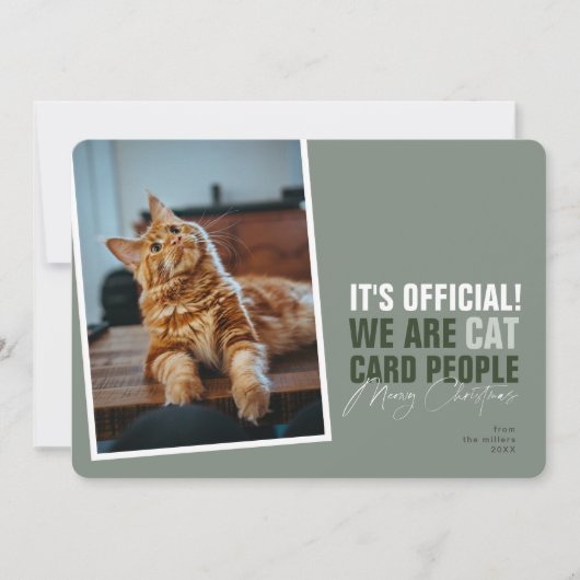 Funny Cat kerstKaart Meowy Kerstmis (Voorkant)