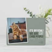 Funny Cat kerstKaart Meowy Kerstmis (Staand voorkant)