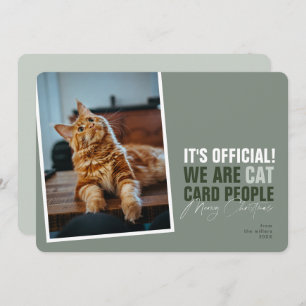 Funny Cat kerstKaart Meowy Kerstmis