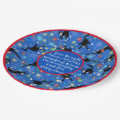 Funny Cat kerstlampjes Papieren Bordje (Gekanteld)